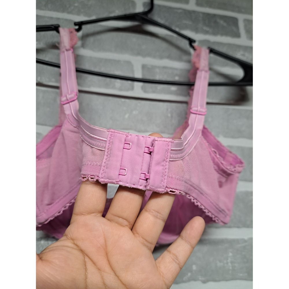 Felina Womens Floral Lace Pink Sexy Lace Adjustable Strap Bra Size 34C - Picture 8 of 9